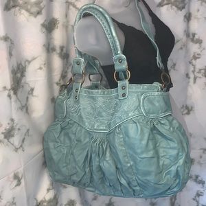 🎒 Vintage Deux Lux Teal Western Embossed Large Shoulder Bag Urban Outfitters